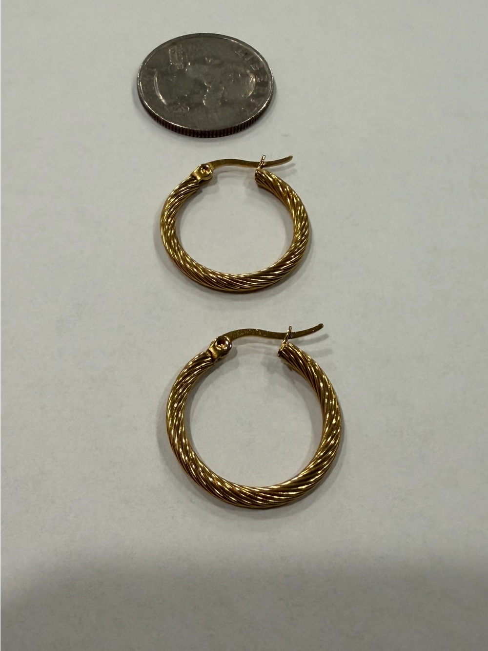 Twisted Gold Tone Hoop Earrings - Women’s Classic Hoops